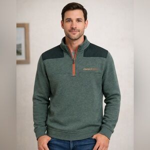 Vineyard Vines Men’s 1/4 Zip Pullover Sweatshirt
Size: M Gray/Green Heather